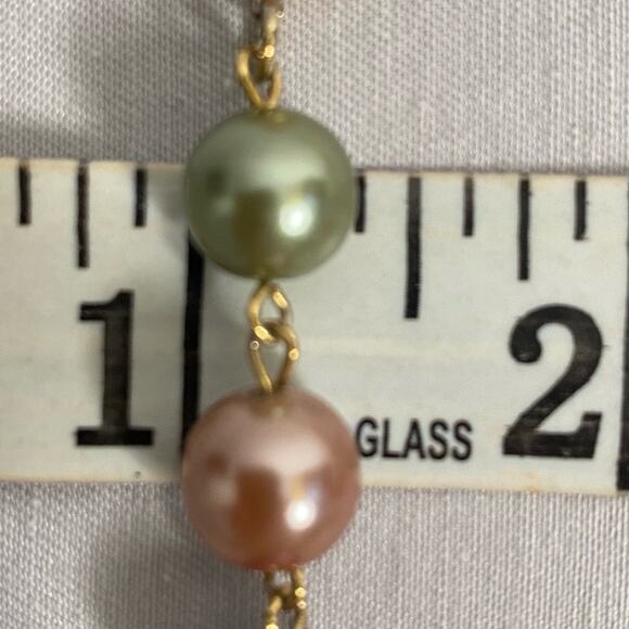 Opera Length Necklace Hawaii Sunset Translucent Crystalline Stones And Beads - Picture 4 of 7